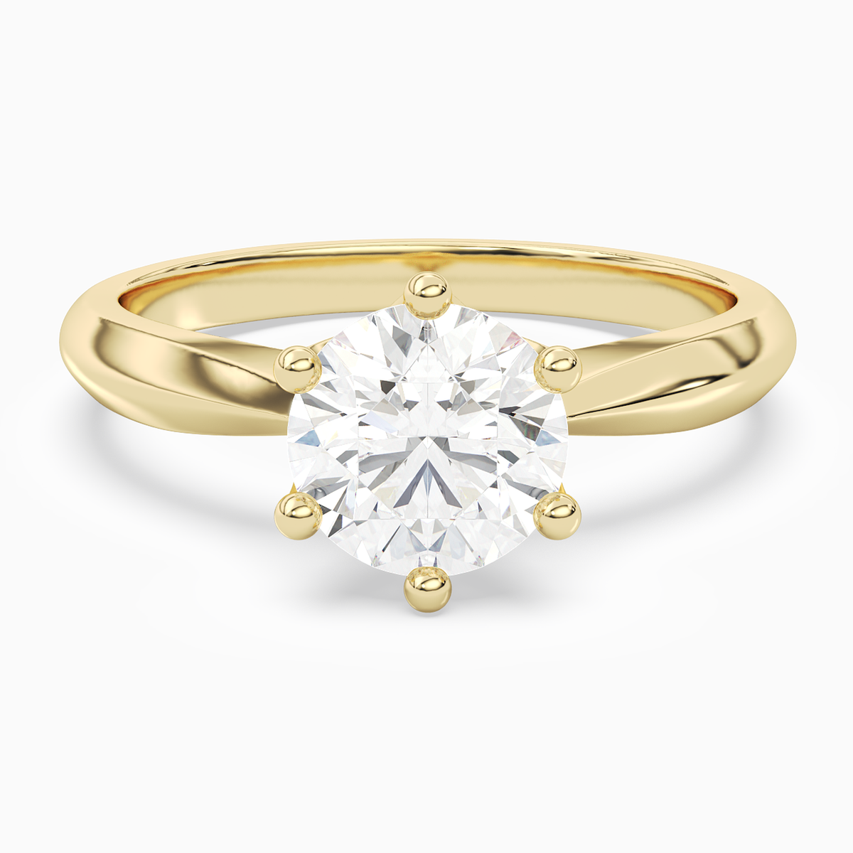 Round Classic Knife-Edge Solitaire in 18K Yellow Gold main white