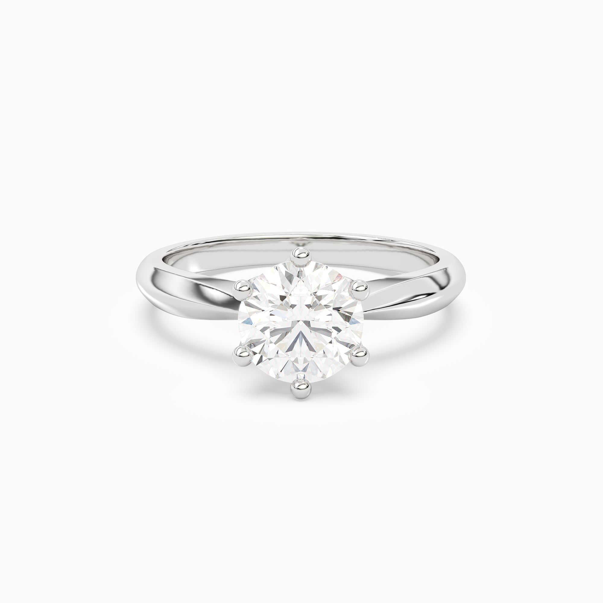 Round Classic Knife-Edge Solitaire in Platinum main white