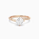Asscher Bypass Solitaire in 14K Rose Gold main white