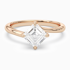 Asscher Bypass Solitaire in 14K Rose Gold main white