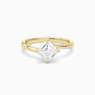 Asscher Bypass Solitaire in 14K Yellow Gold main white