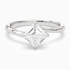 Asscher Bypass Solitaire in Platinum main white