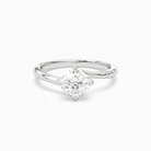 Cushion Bypass Solitaire in 14K White Gold main white