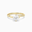 Cushion Bypass Solitaire in 14K Yellow Gold main white