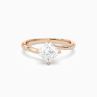 Princess Bypass Solitaire in 14K Rose Gold main white