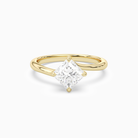 Princess Bypass Solitaire in 14K Yellow Gold main white