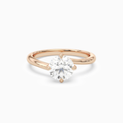 Round Bypass Solitaire in 14K Rose Gold main white