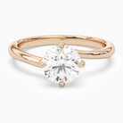 Round Bypass Solitaire in 14K Rose Gold main white