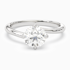 Round Bypass Solitaire in 14K White Gold main white