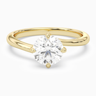 Round Bypass Solitaire in 14K Yellow Gold main white