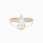 Marquise Tapered Solitaire in 14K Rose Gold main white