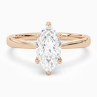 Marquise Tapered Solitaire in 14K Rose Gold main white