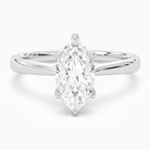 Marquise Tapered Solitaire in 14K White Gold main white