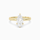 Marquise Tapered Solitaire in 14K Yellow Gold main white