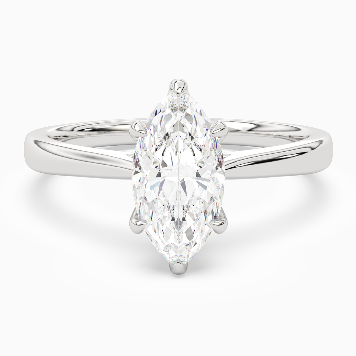 Marquise Tapered Solitaire in Platinum main white