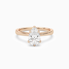 Pear Tapered Solitaire in 14K Rose Gold main white