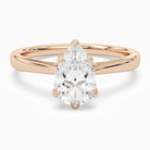 Pear Tapered Solitaire in 14K Rose Gold main white