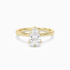 Pear Tapered Solitaire in 18K Yellow Gold main white