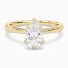Pear Tapered Solitaire in 18K Yellow Gold main white