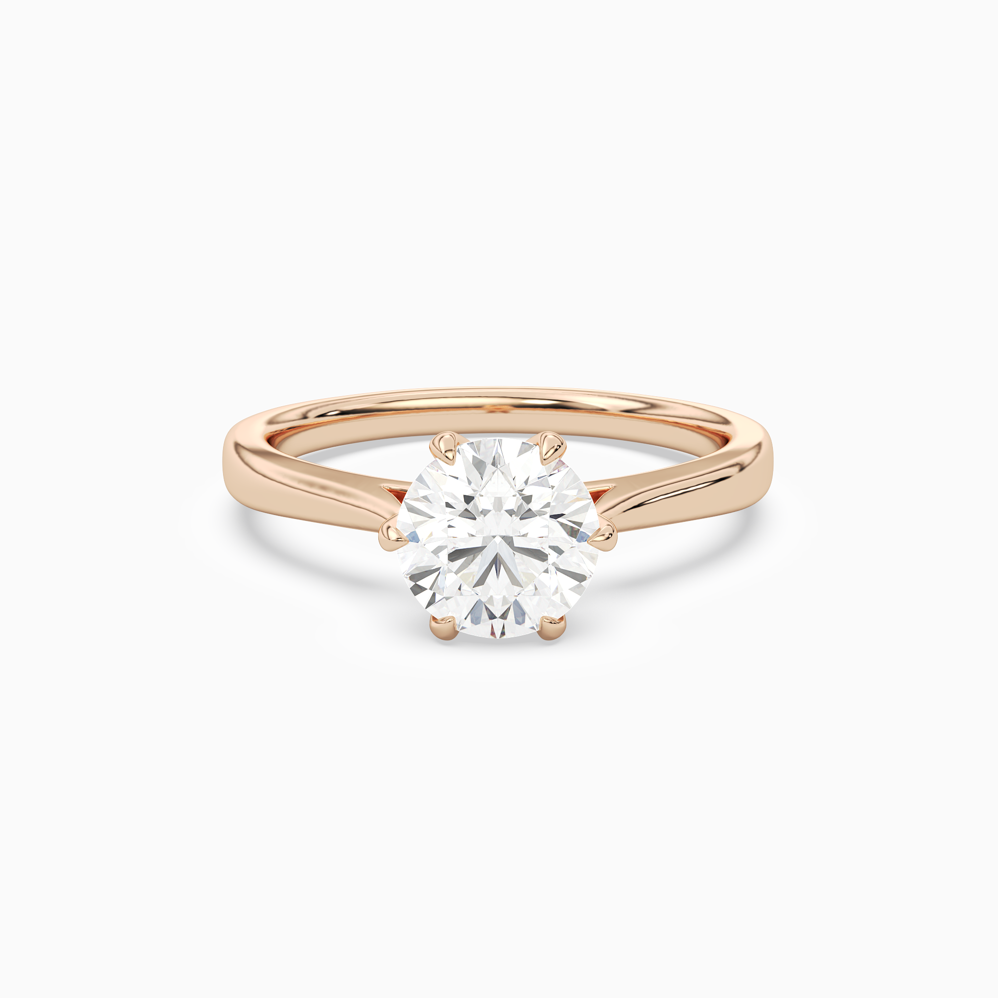 Round Tapered Solitaire in 14K Rose Gold main white