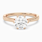 Round Tapered Solitaire in 14K Rose Gold main white