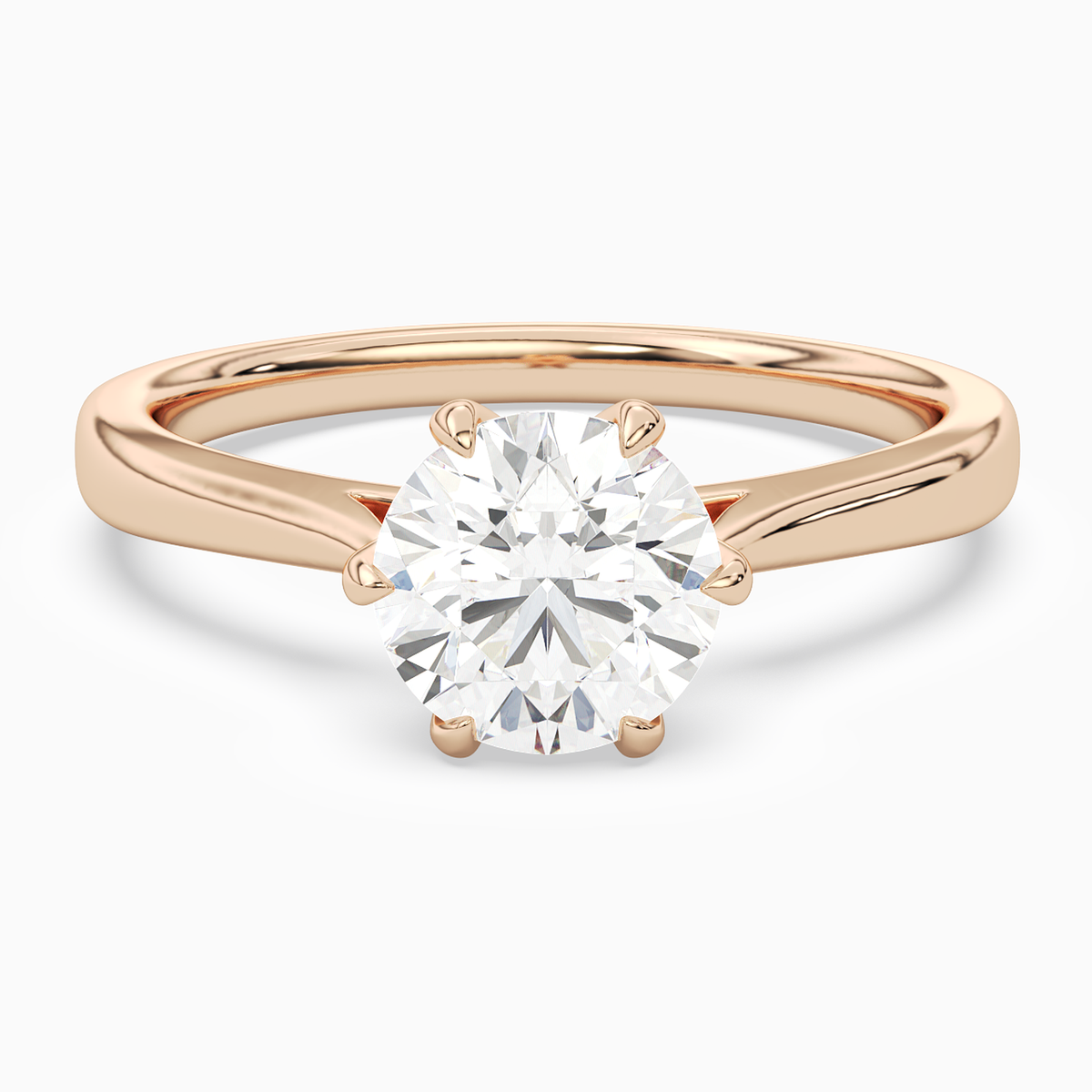 Round Tapered Solitaire in 14K Rose Gold main white