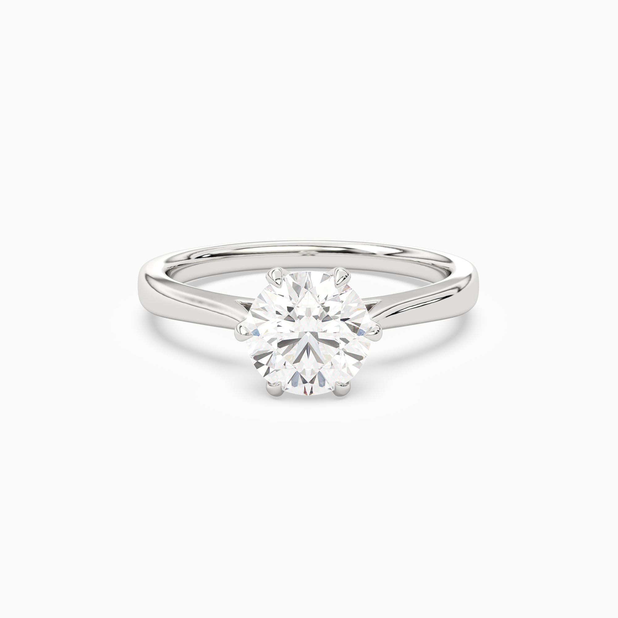 Round Tapered Solitaire in 14K White Gold main white