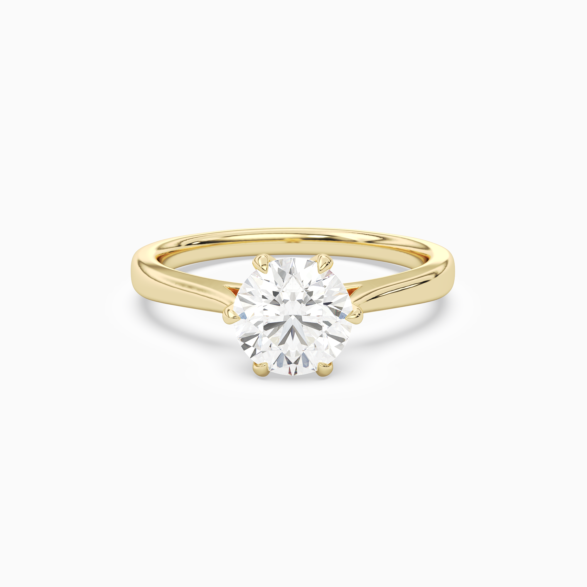 Round Tapered Solitaire in 18K Yellow Gold main white