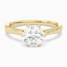 Round Tapered Solitaire in 18K Yellow Gold main white