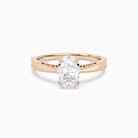 Oval Milgrain Edge Solitaire in 14K Rose Gold main white