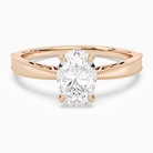 Oval Milgrain Edge Solitaire in 14K Rose Gold main white