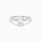 Oval Milgrain Edge Solitaire in 14K White Gold main white
