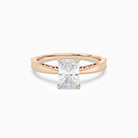 Radiant Milgrain Edge Solitaire in 14K Rose Gold main white