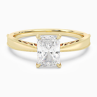 Radiant Milgrain Edge Solitaire in 14K Yellow Gold main white