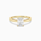 Radiant Milgrain Edge Solitaire in 18K Yellow Gold main white