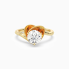 Round Natural-Inspired Crossover Solitaire in 14K Yellow Gold main white