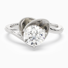 Round Natural-Inspired Crossover Solitaire in 18K White Gold main white