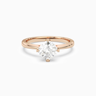 Cushion Petal Head Solitaire in 14K Rose Gold main white