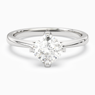 Cushion Petal Head Solitaire in 14K White Gold main white