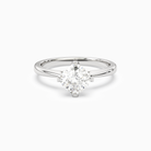 Cushion Petal Head Solitaire in 18K White Gold main white