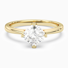 Cushion Petal Head Solitaire in 18K Yellow Gold main white