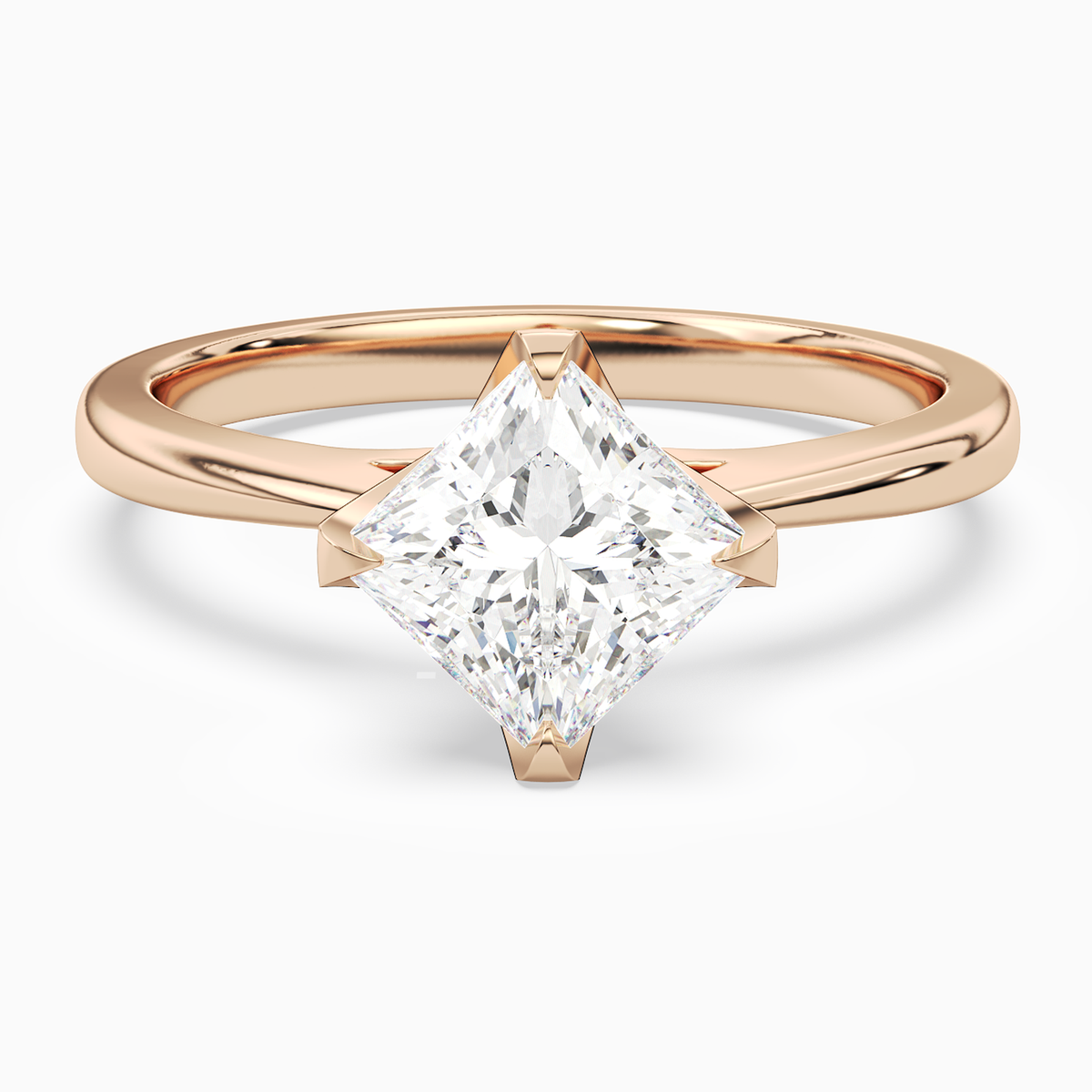 Princess Petal Head Solitaire in 14K Rose Gold main white