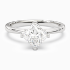 Princess Petal Head Solitaire in 14K White Gold main white