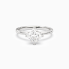 Princess Petal Head Solitaire in Platinum main white