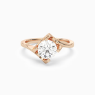 Round Bypass Solitaire in 14K Rose Gold main white