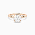 Round Double Hidden Halo Plain in 14K Rose Gold main white