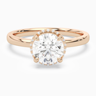 Round Double Hidden Halo Plain in 14K Rose Gold main white