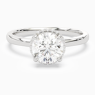 Round Double Hidden Halo Plain in 18K White Gold main white