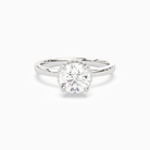 Round Double Hidden Halo Plain in Platinum main white