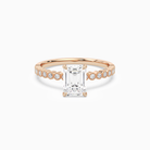 Emerald Accent Shoulder Solitaire in 14K Rose Gold main white
